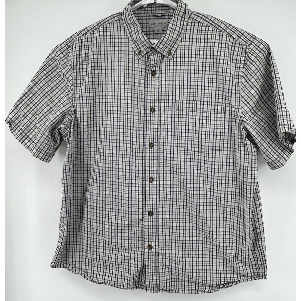 Carhartt Relaxed Fit Short Sleeve Button Down Shirt Multicolored Men's Size 2XL